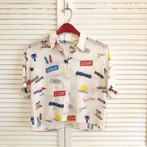 Sandro Surf and Beach Silk Blouse